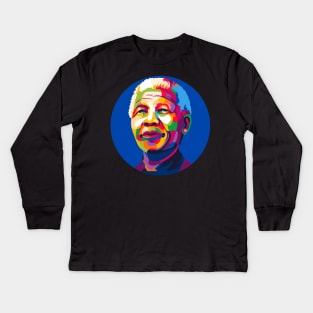 Nelson mandela pop art Kids Long Sleeve T-Shirt